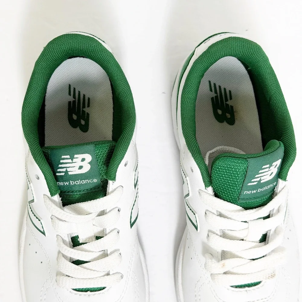 New Balance 80 Court Sneakers Boys 4.5 White Green GSB80GRN Low Top